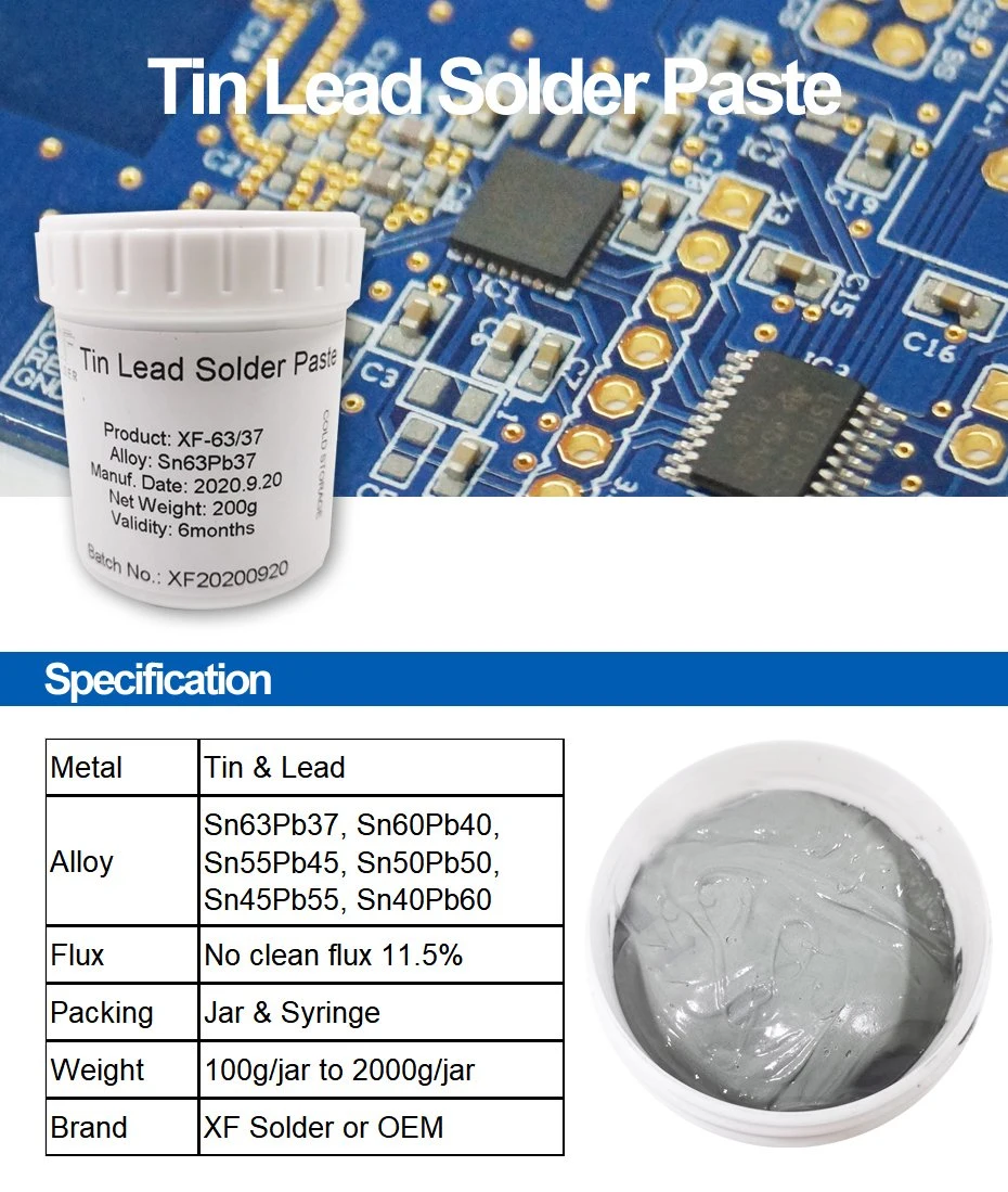 Tin Lead Solder Paste Syringe 63 37 Sn63pb37 Type 3 T3